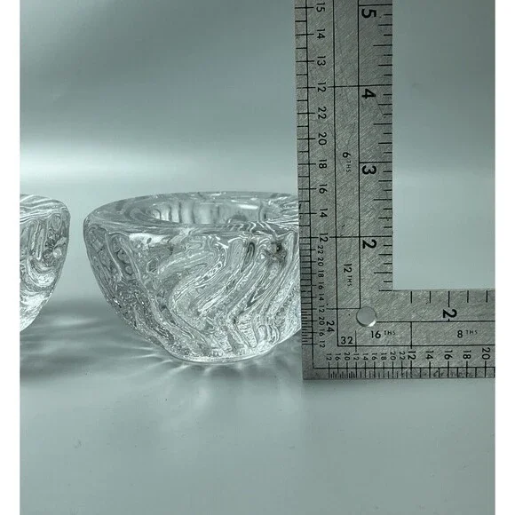 2 Simon Pearce Love Your Brain Crystal Candle Holder Votive Tealight Coral - Picture 4 of 8